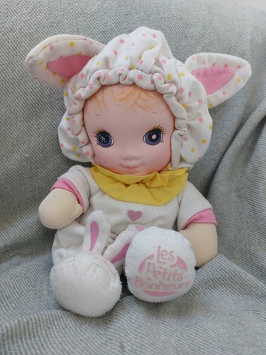 Ancienne poupée lapin blanc - lapin,
