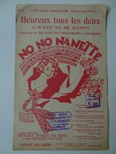 Partition opérette Heureux tous les deux No No Nanette Harbach Youmans 1926 V2