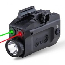 Lampe avec double Laser Rouge et vert LED 800 lumens Flash Strobo pour rail pica