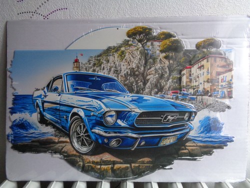 Tole metal mustang bleu la - metal,