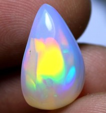 Naturel Vrac Pierre Précieuse Éthiopien Opale Multi Feu Poire Forme 14.90 CT Cab