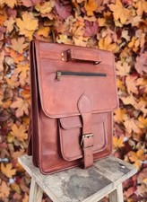 Sac à dos en cuir marron pour