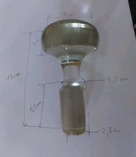 Ancien grand bouchon de carafe - verre ou cristal , hauteur 13cm 