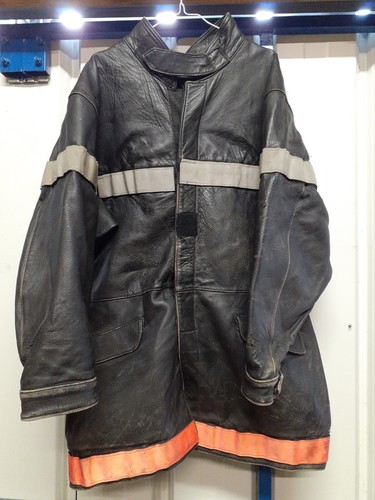 Veste cuir pompier feux 112m - veste,
