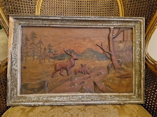 Ancien grand panneau bois - panneau, en