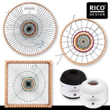 Rico Design Métier à Tisser Bois Rond Carré Bricolage Travail Manuel Kettgarn