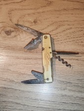 Ancien couteau pliant PRADEL Extra Multi Fonction Cigogne Année 30 A Saisir 