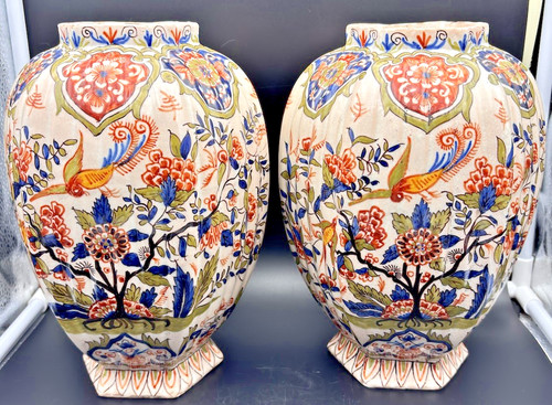 Paire vase desvres ancien - desvres,