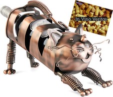 Porte-Bouteille de Vin en Métal pour Chat Cadeaux pour les Amoureux des Chats