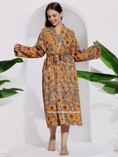 Robe Longue Kimono En Coton