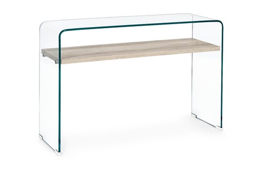 Bureau console verre bois - console, ou