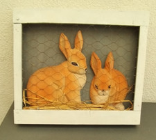 CADRE VITRINE BOIS 2 LAPINS