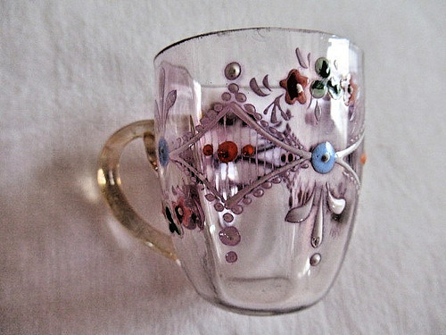 Ancien verre gobelet a - ancien,