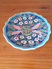 Assiette décorative turque porcelaine fait main Cini Kütahya 19 cm