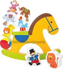 JEU  D EQUILIBRE BOIS BALANCIER CHEVAL A BASCULE SMALL FOOT LEGLER N°10150
