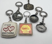 Lot De Porte Clé Automobile - SHELL - Huile Moteur / Visiomatic Vintage 1960s 