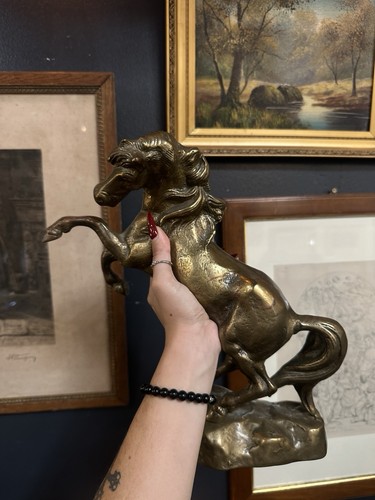 Statue cheval cabré bronze - statue, en