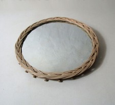 Miroir rond en rotin fabrication récente diamètre 35cm