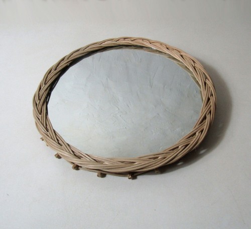 Miroir rond rotin - miroir,