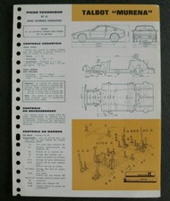 Fiche technique automobile carrosserie TALBOT MURENA