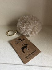 Porte Clefs Pompon Plaids Cocooning, fausse Fourrure toute douce, bijou de sac