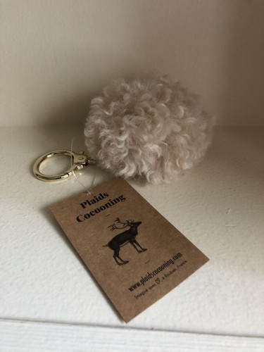 Porte clefs pompon plaids - pompon,