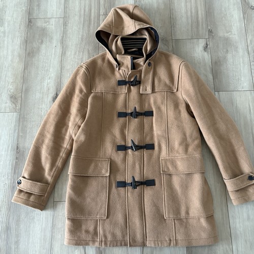 Zara men beige hooded toggle - zara, men's