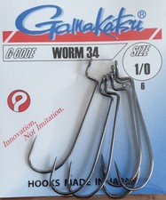 Hameçon Gamakatsu Worm 34  pêche mer rivière taille 1/0