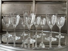 Baccarat 8 Verres A Pied Cristal Soufflé Taillé Modèle Molière 1916 French Glass