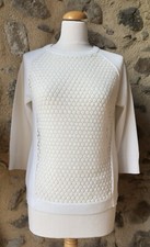 Pull Coton Et Dentelle Karen Neuf Millen Taille 42 Blanc
