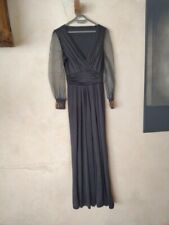 Combinaison pantalon noire manches longues transparentes pics dorés taille uniqu