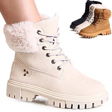 Bottes De Travail À Talon Plat Pour Femmes En Fourrure Synthétique