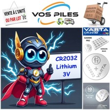 Pile bouton Lithium 3V : CR2032 DL2032 BR2032 ECR2032 EL2032 230 mAh ( Varta )