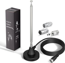 Antenne Radio Dab FM Maison Télescopique Antenne Numérique 79CM Intérieure avec 