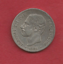 Espagne. Alphonse XII .2 pesetas  argent 1882