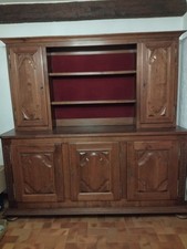 Buffet-Vaisselier en bois massif, chevillé, fiches à lacet