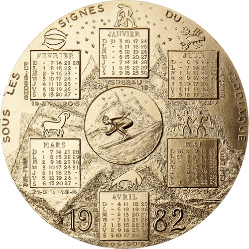 France médaille calendrier - france,, médaille,