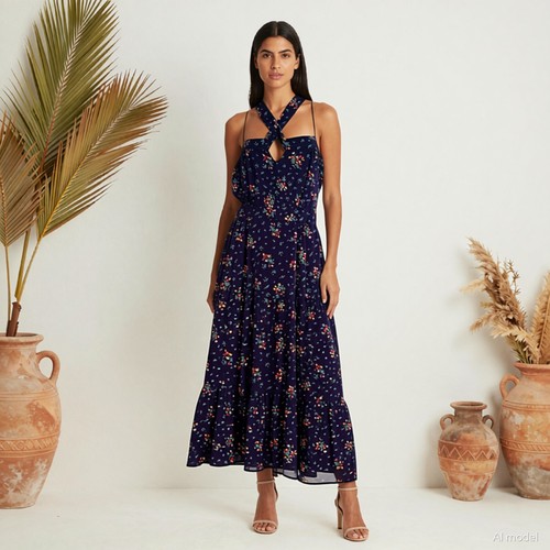 Soirée boho robe midi - soirée,