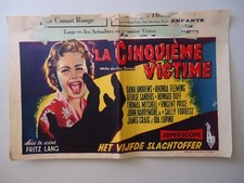 FILM NOIR/FRITZ LANG/WHILE THE CITY SLEEPS/la 5eme victime/F25/affiche  belge