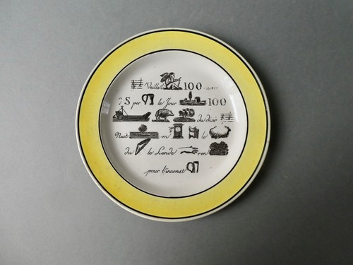 Assiette rébus faïence - assiette, en