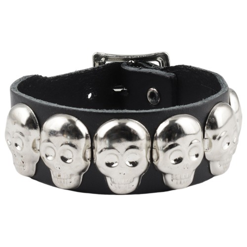 Bracelet cuir avec rivets - bracelet, en