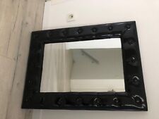 miroir contour plastique similicuir noir