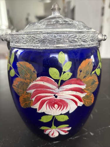 Pot biscuits verre bleu - pot, a