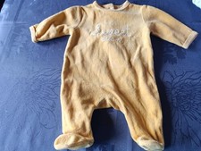 Pyjama en velours, moutarde, Kiabi, 1 mois