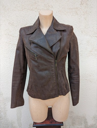 Perfecto cuir irisé marron - irisé,