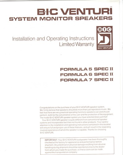 Owners manual bic - owners,