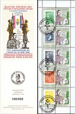 DG10-9C1: Carnet France 2010 "DE GAULLE 18 JUIN 1940" - 1er tirage avec ERREUR