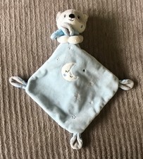 Doudou Renard Loup gris bleu