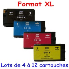 4 Cartouches d'encre compatibles imp. HP OfficeJet Pro 8610 : Pack HP 950 951 XL