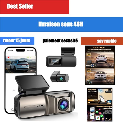 Dashcam voiture double caméra